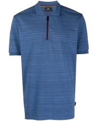 blaues horizontal gestreiftes Polohemd von PS Paul Smith