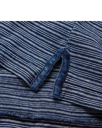 blaues horizontal gestreiftes Polohemd von Alex Mill