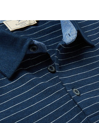 blaues horizontal gestreiftes Polohemd von Hackett