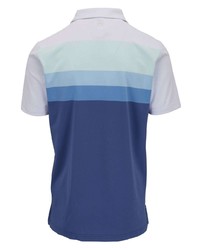 blaues horizontal gestreiftes Polohemd von Peter Millar