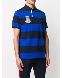 blaues horizontal gestreiftes Polohemd von Polo Ralph Lauren