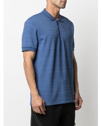 blaues horizontal gestreiftes Polohemd von PS Paul Smith