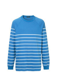 blaues horizontal gestreiftes Sweatshirt