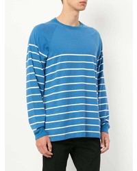 blaues horizontal gestreiftes Sweatshirt von Undercover