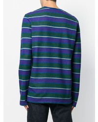 blaues horizontal gestreiftes Sweatshirt von Très Bien