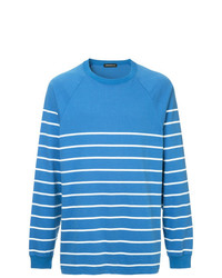 blaues horizontal gestreiftes Sweatshirt von Undercover