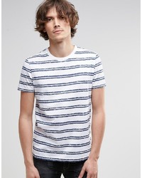 blaues horizontal gestreiftes T-Shirt mit einem Rundhalsausschnitt von Asos
