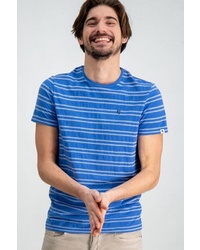 blaues horizontal gestreiftes T-Shirt mit einem Rundhalsausschnitt von GARCIA