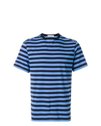 blaues horizontal gestreiftes T-Shirt mit einem Rundhalsausschnitt von Golden Goose Deluxe Brand