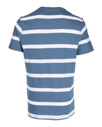 blaues horizontal gestreiftes T-Shirt mit einem Rundhalsausschnitt von Barbour