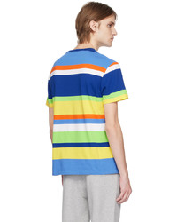 blaues horizontal gestreiftes T-Shirt mit einem Rundhalsausschnitt von Polo Ralph Lauren