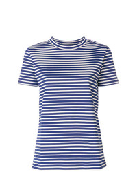 blaues horizontal gestreiftes T-Shirt mit einem Rundhalsausschnitt von Sofie D'hoore