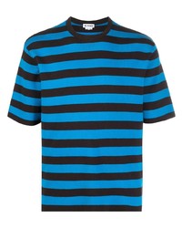 blaues horizontal gestreiftes T-Shirt mit einem Rundhalsausschnitt von Sunnei