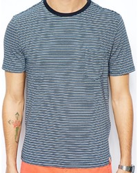 blaues horizontal gestreiftes T-shirt von Dockers