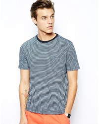 blaues horizontal gestreiftes T-shirt von Dockers