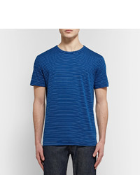 blaues horizontal gestreiftes T-shirt von Theory