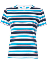 blaues horizontal gestreiftes T-shirt von RE/DONE