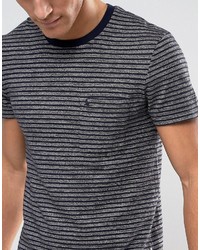 blaues horizontal gestreiftes T-shirt von Jack Wills