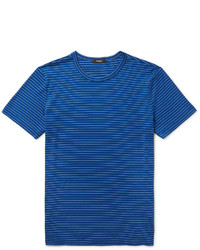 blaues horizontal gestreiftes T-shirt von Theory