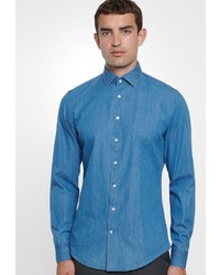 blaues Jeans Businesshemd von Seidensticker