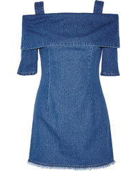 blaues figurbetontes Kleid aus Jeans