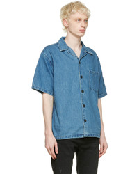 blaues Jeans Kurzarmhemd von Frame