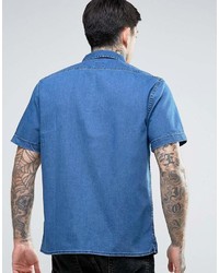 blaues Jeans Kurzarmhemd von Lee