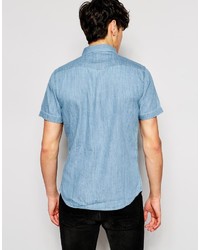 blaues Jeans Kurzarmhemd von Lee