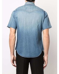 blaues Jeans Kurzarmhemd von Saint Laurent