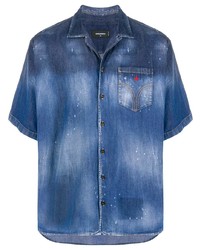 blaues Jeans Kurzarmhemd von DSQUARED2