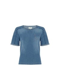 blaues Jeans T-Shirt mit einem Rundhalsausschnitt