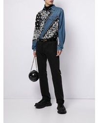 blaues Jeanshemd mit Paisley-Muster von VERSACE JEANS COUTURE