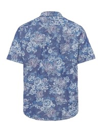 blaues Kurzarmhemd mit Blumenmuster von Brax