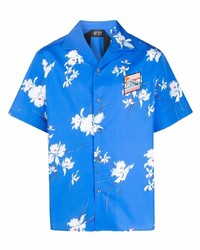 blaues Kurzarmhemd mit Blumenmuster von N°21