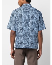 blaues Kurzarmhemd mit geometrischem Muster von Sandro