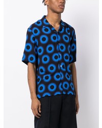 blaues Kurzarmhemd mit geometrischem Muster von Paul Smith