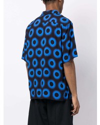 blaues Kurzarmhemd mit geometrischem Muster von Paul Smith