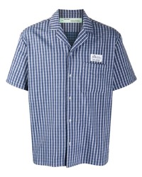 blaues Kurzarmhemd mit Karomuster von Off-White