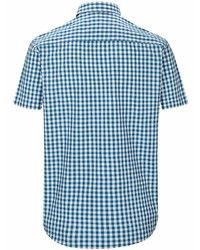 blaues Kurzarmhemd mit Vichy-Muster von COMMANDER