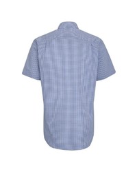 blaues Kurzarmhemd mit Vichy-Muster von Seidensticker