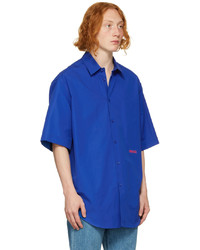 blaues Kurzarmhemd von Versace