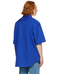 blaues Kurzarmhemd von Versace