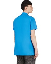 blaues Kurzarmhemd von Raf Simons