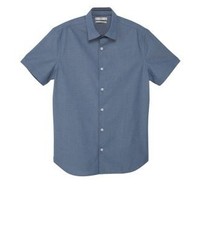 blaues Kurzarmhemd von Mango