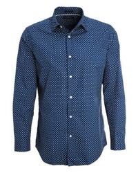 blaues Langarmhemd mit Blumenmuster von Banana Republic