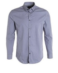 blaues Langarmhemd mit Blumenmuster von Esprit