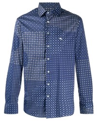blaues Langarmhemd mit geometrischem Muster von Etro