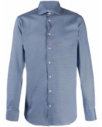 blaues Langarmhemd mit geometrischem Muster von Etro