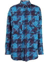 blaues Langarmhemd mit Hahnentritt-Muster von Faith Connexion