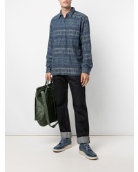 blaues Langarmhemd mit Norwegermuster von Ralph Lauren RRL